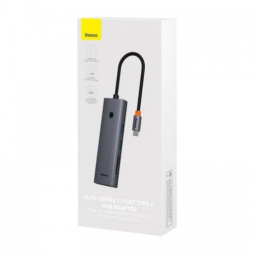 USB-хаб Baseus UltraJoy Series 7-Port HUB AIR Space Grey (Type-C to HDMI4K@60Hz*1+USB3.0*2+PD*1+SD/TF3.0*1+3.5mm*1)