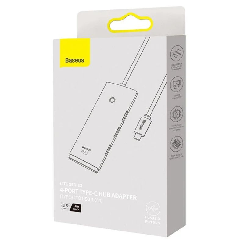 USB-Hub Baseus Lite Series 6-Port Type-C HUB Docking Station (Type-C to HDMI+USB3.0*2+PD+SD/TF) Black